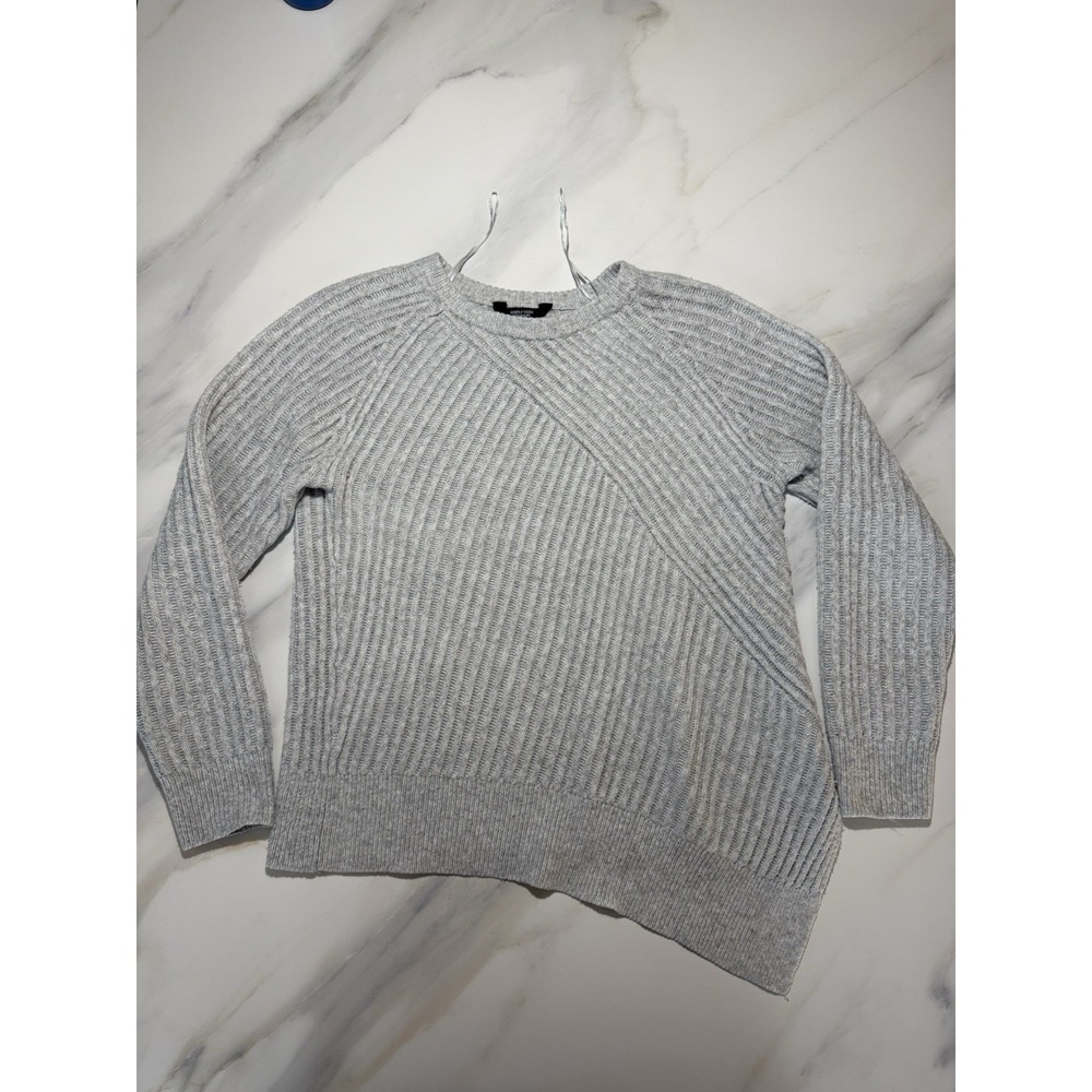 Simply Vera VeraWang Womens Gray Diagonal Ribbed Knit Sweater Large 400387441319